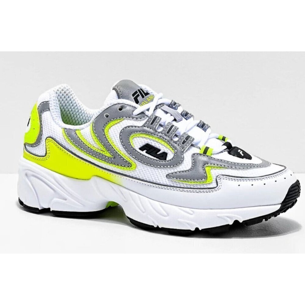 FILA Volante 98 White & Yellow Sneakers / Shoes + Reflective Accents - Women's 7
